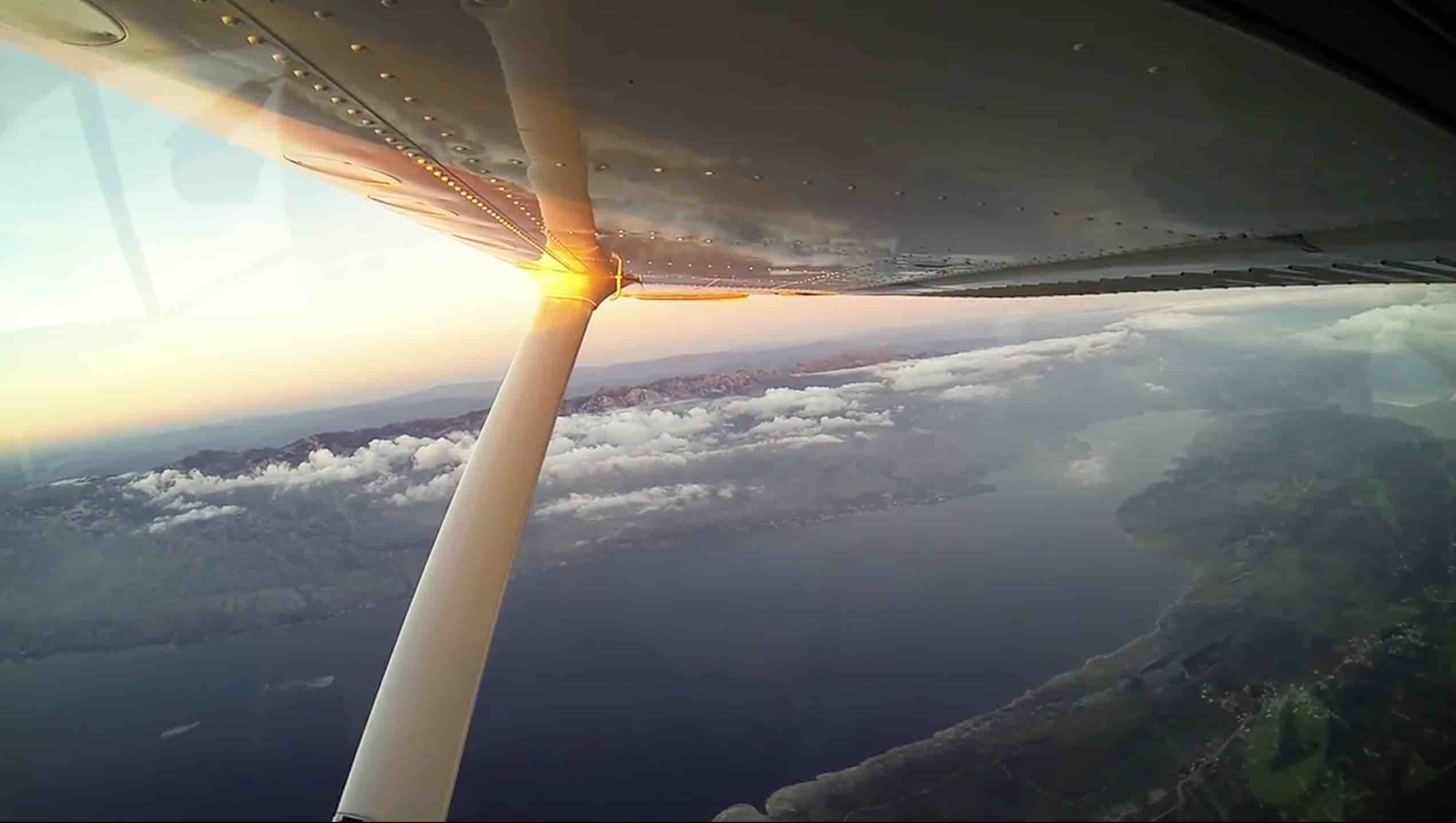 Sunset skydiving in Croatia