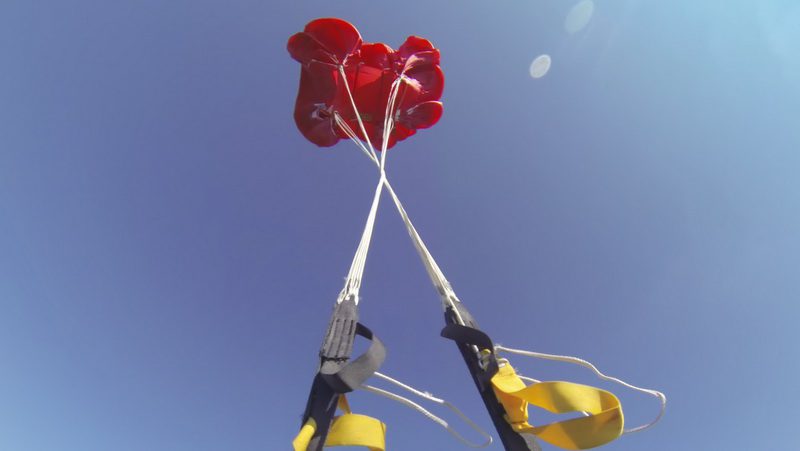 Skydiving parachute opening