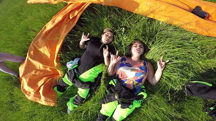 girls after tandem skydive