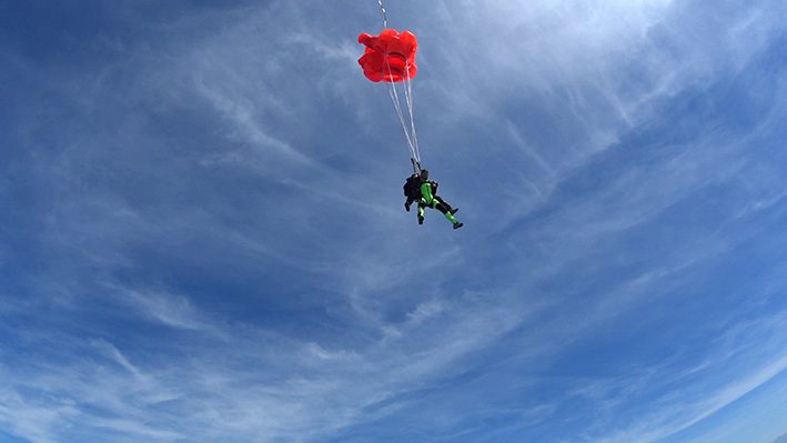 tandem skydiving parachute opening