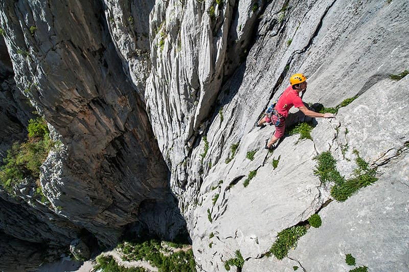 Climber high in Paklenica