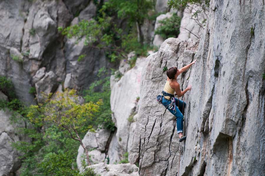 Rock climber in Paklenica NP