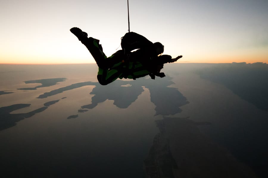 Sunset tandem skydive in Croatia