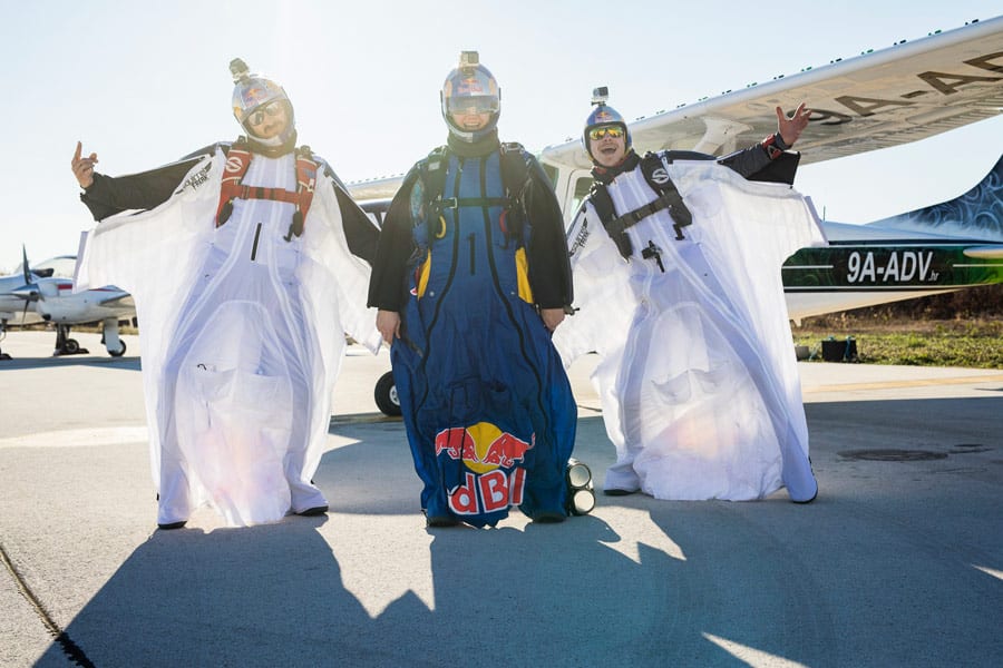 redbull skydiving team in croatia