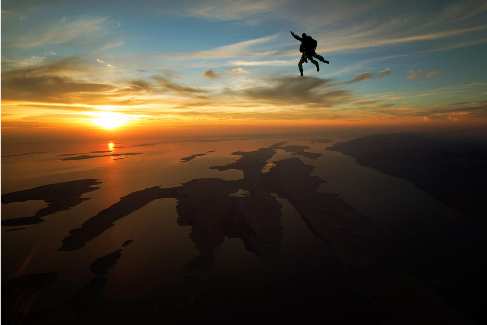 Sunset skydiving Croatia