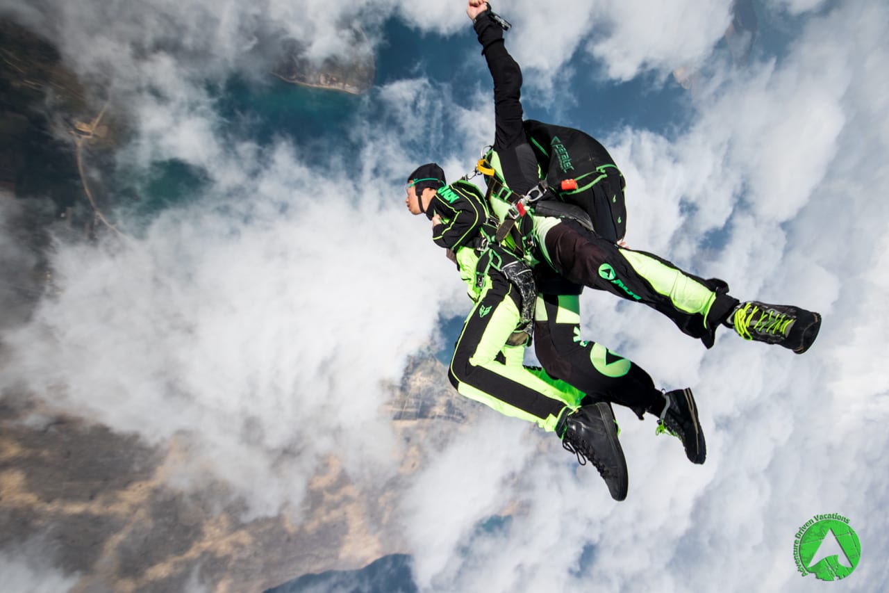 Skydive above clouds in Croatia Zadar