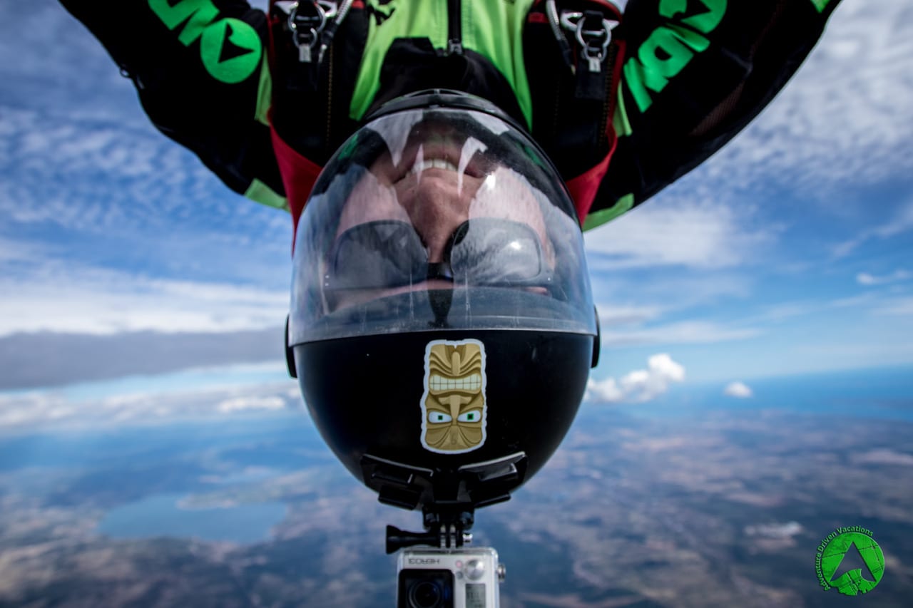 Skydiving Zadar Croatia selfie in Freefall