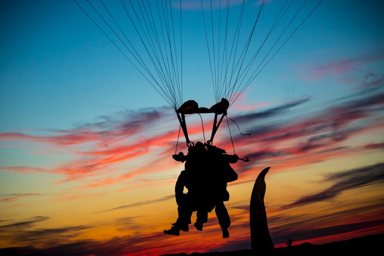 skydive zadar croatia sunset